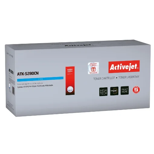 Picture of Activejet ATK-5280CN Toner (Replacement for Kyocera TK-5280C; Supreme; 11000 Pages; Cyan) - ATK-5280CN