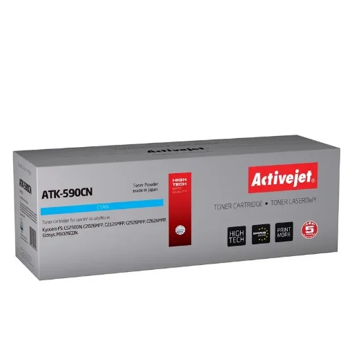 Picture of Activejet ATK-590CN Toner (Replacement for Kyocera TK-590C; Supreme; 5000 Pages; Cyan) - ATK-590CN