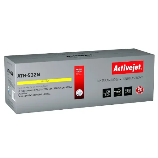 Picture of Activejet ATH-532N Toner (Replacement for Hp 304A CC532A, Canon CRG-718Y; Supreme; 3200 Pages; Yellow) - ATH-532N