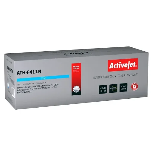 Picture of Activejet ATH-F411N Toner (Replacement for Hp 410A CF411A; Supreme; 2300 Pages; Cyan) - ATH-F411N