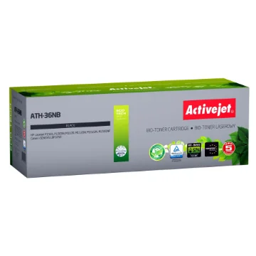 Picture of Activejet Bio ATH-36NB Toner for Hp, Canon Printers, Replacement Hp 36A CB436A, Canon Crg-713; Supreme; 2000 Pages; Black. - ATH-36NB Bio