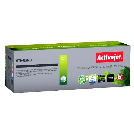 Picture of Activejet Bio ATH-83NB Toner for Hp, Canon Printers, Replacement Hp 83A CF283A, Canon Crg-737; Supreme; 1500 Pages; Black. - ATH-83NB Bio