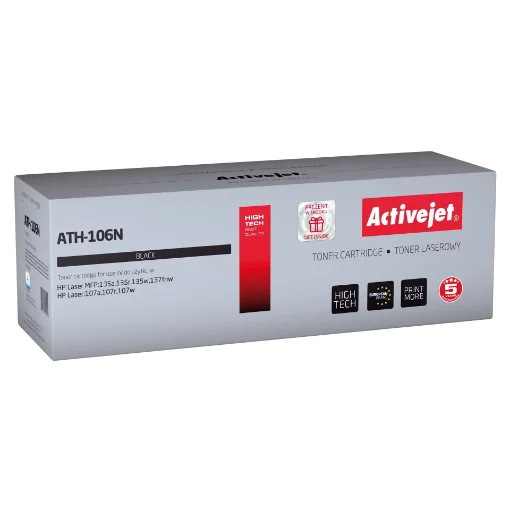 Picture of Activejet ATH-106N Toner (Replacement for Hp 106A W1106A; Supreme; 1000 Pages; Black) - ATH-106N