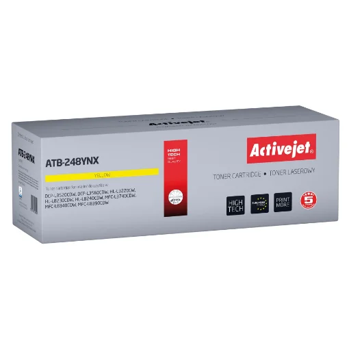Picture of Activejet ATB-248YNX Toner for Brother Printers; Replacement Brother TN248XLY; Supreme; 2300 Pages; Yellow) - ATB-248YNX