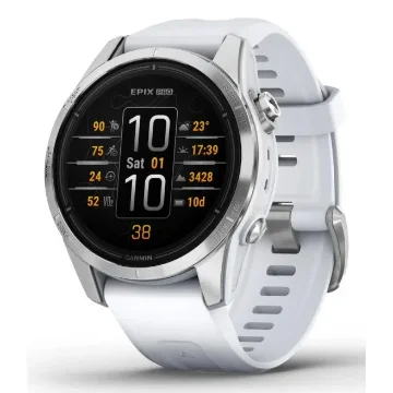 Picture of Garmin Epix Pro (Gen 2) 3.05 Cm (1.2") Amoled 42 Mm Digital 390 X 390 Pixels Touchscreen Silver Wi-Fi Gps (Satellite) - 010-02802-01