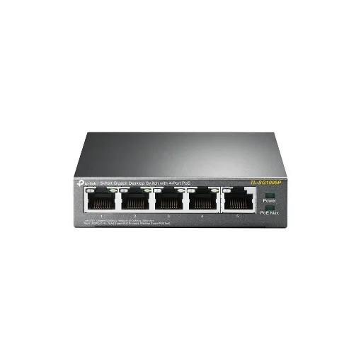 Picture of Tp-Link TL-SG1005P Network Switch Unmanaged Gigabit Ethernet (10/100/1000) Power Over Ethernet (Poe) Black - TL-SG1005P