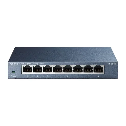 Picture of Tp-Link TL-SG108 Network Switch Unmanaged L2 Gigabit Ethernet (10/100/1000) Black - TL-SG108