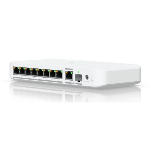 Picture of Ubiquiti Unifi Flex 2.5G Poe Managed L2 2.5G Ethernet (100/1000/2500) Power Over Ethernet (Poe) Desktop/Wall-Mounting White - USW-FLEX-2.5G-8-POE