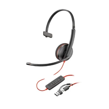 Picture of Poly Blackwire 3210 Monaural Usb-C Black Headset +Usb-C/A Adapter (Bulk) - 8X2j8a6
