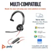 Picture of Poly Blackwire 3310 Monaural Microsoft Teams Certified Usb-C Headset +Usb-C/A Adapter - 8X216aa