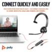Picture of Poly Blackwire 3315 Monaural Usb-C Headset +3.5mm Plug +Usb-C/A Adapter - 8X217aa