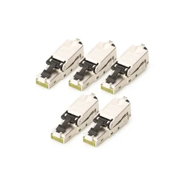 Picture of Digitus Cat 6A Field Termination Plug, Stp with Dust Cap, Bend Relief - 5 Pcs. - Dn-93631-5
