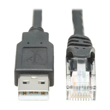 Picture of Eaton - Tripp Lite U009-006-RJ45-X Usb-A To RJ45 Rollover Console Cable (M/M) - Cisco Compatible, 250 Kbps, 6 Ft. (1.83 M), Black - U009-006-RJ45-X