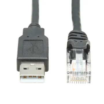 Picture of Eaton - Tripp Lite U009-015-RJ45-X Usb-A To RJ45 Rollover Console Cable (M/M) - Cisco Compatible, 250 Kbps, 15 Ft. (4.57 M), Black - U009-015-RJ45-X