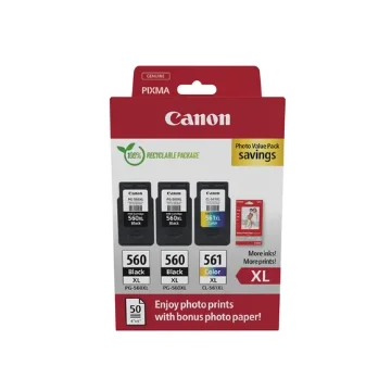 Picture of Canon 3712C012 Ink Cartridge 3 Pc(S) Original High (Xl) Yield Black, Cyan, Magenta, Yellow - 3712C012