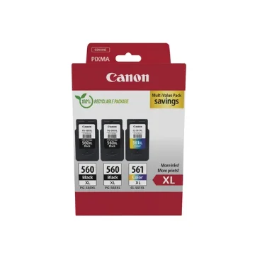 Picture of Canon 3712C009 Ink Cartridge 3 Pc(S) Original High (Xl) Yield Black, Cyan, Magenta, Yellow - 3712C009