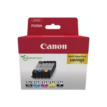 Picture of Canon 0372C006 Ink Cartridge 5 Pc(S) Original Black, Cyan, Magenta, Yellow - 0372C006