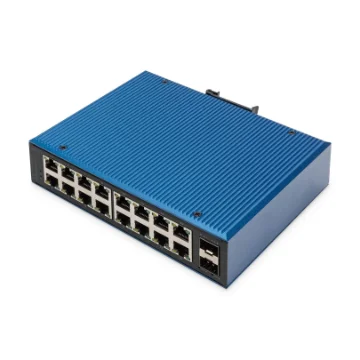 Picture of Digitus 16 Port Gigabit Ethernet Network Switch, Industrial, Unmanaged, 2 Sfp Uplink - Dn-651138