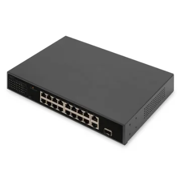 Picture of Digitus 16 Port Fast Ethernet Poe Switch , 2 Gigabit Uplinks (RJ45 / Sfp) - Dn-95355