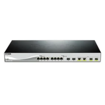 Picture of D-Link DXS-1210-12TC/E Network Switch Managed L2 10G Ethernet (100/1000/10000) 1U Black, Silver - DXS-1210-12TC/E