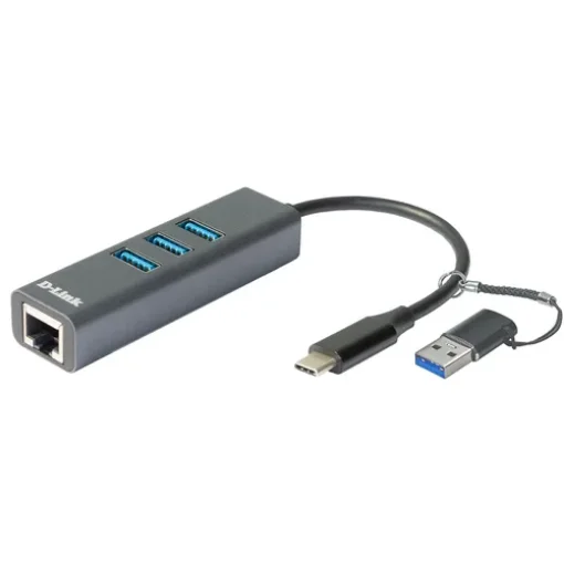 Picture of D-Link Usb-C/Usb To Gigabit Ethernet Adapter with 3 Usb 3.0 Ports - Dub-2332