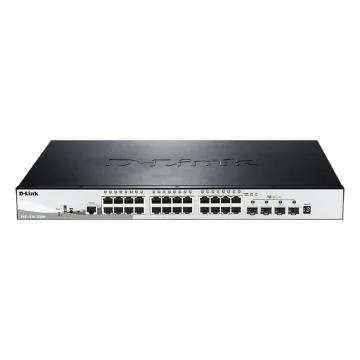 Picture of D-Link DGS-1510-28XMP Managed L2/L3 Gigabit Ethernet (10/100/1000) Power Over Ethernet (Poe) Black, Grey - DGS-1510-28XMP/E