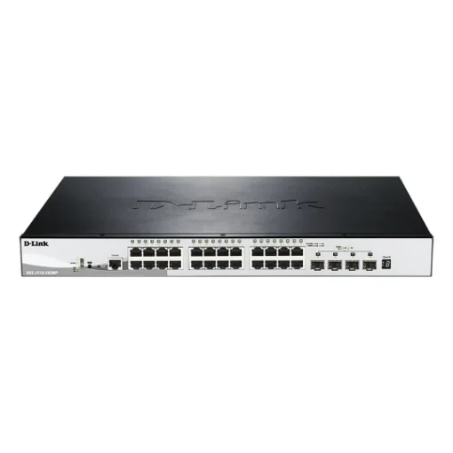 Picture of D-Link DGS-1510-28XMP Managed L2/L3 Gigabit Ethernet (10/100/1000) Power Over Ethernet (Poe) Black, Grey - DGS-1510-28XMP/E