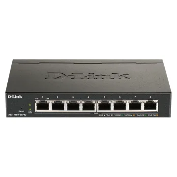 Picture of D-Link DGS-1100-08PV2 Managed L2/L3 Gigabit Ethernet (10/100/1000) Power Over Ethernet (Poe) Black - DGS-1100-08PV2/E