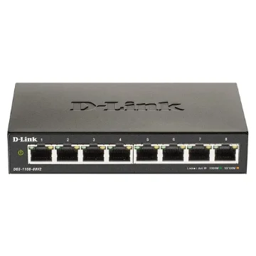 Picture of D-Link DGS-1100-08V2 Managed L2 Gigabit Ethernet (10/100/1000) Black - DGS-1100-08V2/E