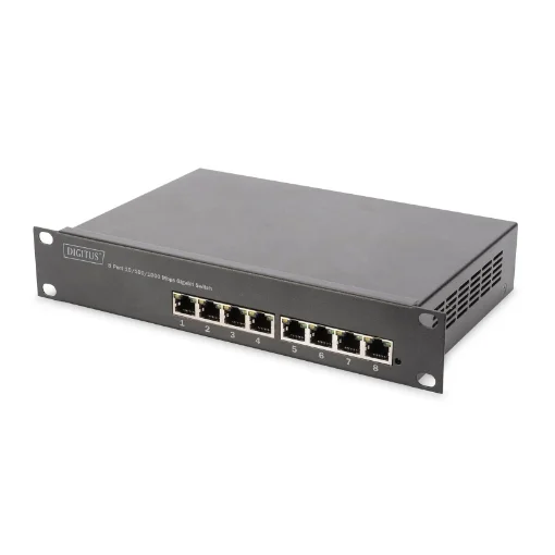 Picture of Digitus 8-Port Gigabit Poe Networkswitch, 10 Zoll, L2 Managed, 80 W, Af/At - Dn-95331