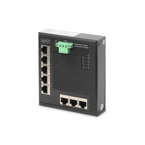 Picture of Digitus 8 Port Gigabit Ethernet Network Switch, Flat, Industrial, Unmanaged - Dn-651127
