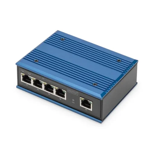 Picture of Digitus 4 Port Gigabit Network Poe Switch, Industrial, Unmanaged, 1 RJ45 Uplink - Dn-651120