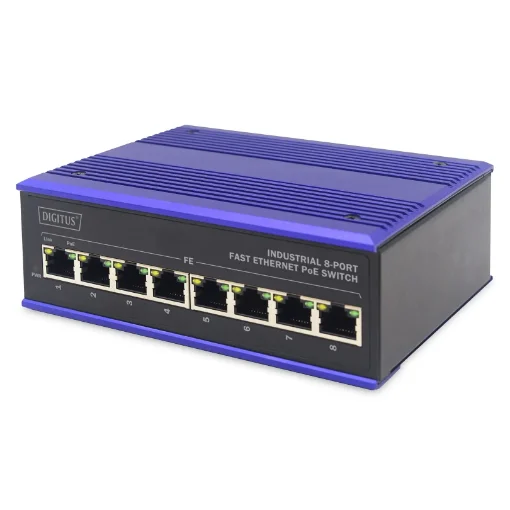 Picture of Digitus 8 Port Fast Ethernet Network Poe Switch,Industrial, Unmanaged - Dn-650108