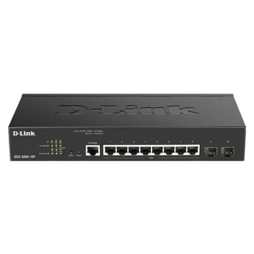 Picture of D-Link DGS-2000-10P Network Switch Managed L2/L3 Gigabit Ethernet (10/100/1000) Power Over Ethernet (Poe) 1U Black - DGS-2000-10P
