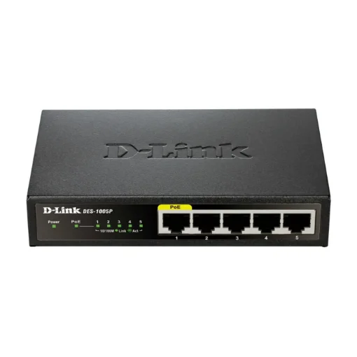 Picture of D-Link DES-1005P Unmanaged L2 Fast Ethernet (10/100) Power Over Ethernet (Poe) Black - DES-1005P/E