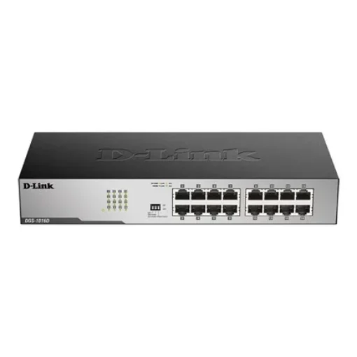 Picture of D-Link DGS-1016D/E Network Switch Unmanaged Black, Metallic - DGS-1016D/E