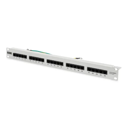 Picture of Digitus Cat 3 Isdn Patch Panel, Unshielded, Grey - Dn-91325-1
