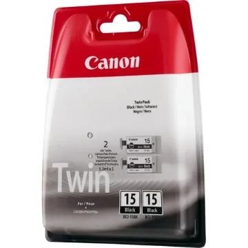 Picture of Canon BCI-15BK Black Ink Cartridge (Twin Pack) - 8190A002