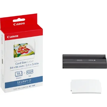 Picture of Canon KC-18IF Colour Ink + 54 X 86 Mm Sticker Paper Set, 18 Sheets - 7741A001