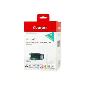 Picture of Canon Cli-42 Bk/Gy/Lgy/C/M/Y/Pc/Pm 8 Ink Cartridge Multipack - 6384B010