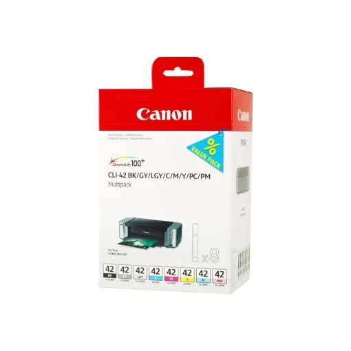 Picture of Canon Cli-42 Bk/Gy/Lgy/C/M/Y/Pc/Pm 8 Ink Cartridge Multipack - 6384B010