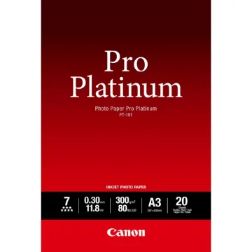 Picture of Canon Pt-101 Pro Platinum Photo Paper A3 - 20 Sheets - 2768B017