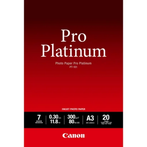 Picture of Canon Pt-101 Pro Platinum Photo Paper A3 - 20 Sheets - 2768B017