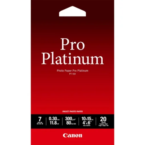 Picture of Canon Pt-101 Pro Platinum Photo Paper 4x6" - 20 Sheets - 2768B013