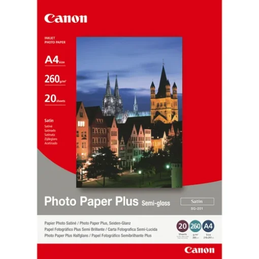 Picture of Canon Sg-201 Semi-Gloss Photo Paper Plus A4 - 20 Sheets - 1686B021