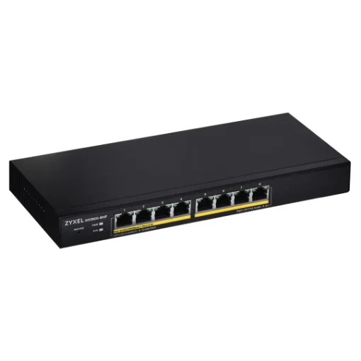Picture of Zyxel GS1900-8HP v3 Poe Managed L2 Gigabit Ethernet (10/100/1000) Power Over Ethernet (Poe) Black - GS1900-8HP-EU0103F