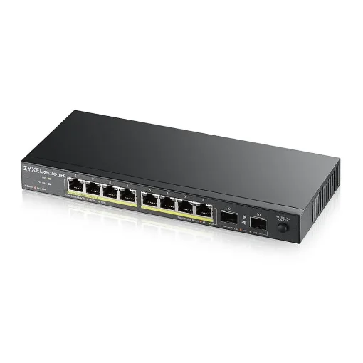 Picture of Zyxel GS1100-10HP v2 Unmanaged Gigabit Ethernet (10/100/1000) Power Over Ethernet (Poe) Black - GS1100-10HP-EU0102F