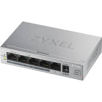 Picture of Zyxel GS1005HP Unmanaged Gigabit Ethernet (10/100/1000) Power Over Ethernet (Poe) Silver - GS1005HP-EU0101F