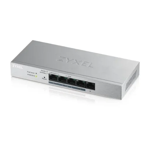 Picture of Zyxel GS1200-5HP v2 Managed Gigabit Ethernet (10/100/1000) Power Over Ethernet (Poe) Grey - GS1200-5HPV2-EU0101F