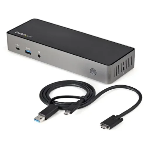 Picture of Startech.Com Usb-C & Usb-A Dock - Hybrid Universal Triple Monitor Laptop Docking Station Displayport & Hdmi 4K 60Hz - 85W Power Delivery, 6x Usb Hub, Gbe, Audio - Usb 3.1 Gen 2 10Gbps - Taa - Dk31c3hdpdue